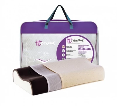 Подушка двухслойная (карбоновый слой с ионами серебра) CO-04-NO.2 валики 14 и 12 см "Ttoman"  в магазине Склад Медтехники